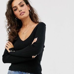 ASOS v neck ribbed sweater BRAND NEW